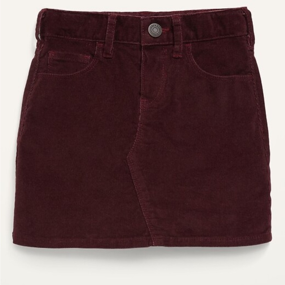 Garment-washed corduroy skirt for toddler girls